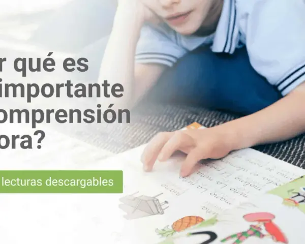 Un niño lee un libro con ilustraciones, fomentando las comprensiones lectoras para 3 primaria. Incluye lecturas descargables.