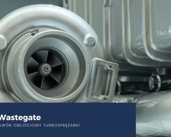 Zawór wastegate to kluczowy element turbosprężarki, który reguluje jej pracę. Widoczny na zdjęciu mechanizm turbiny.