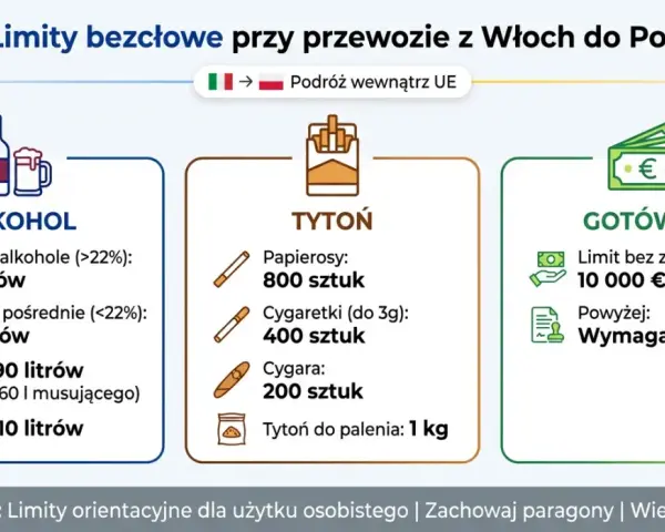 Limity alkoholu do Polski: UE, spoza UE i jak uniknąć grzywny.
