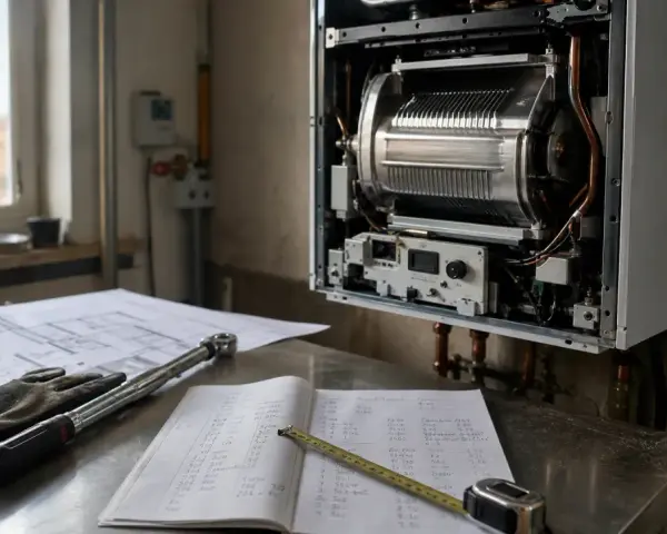 Caldaia 35 kw quanti mq riscalda? Progetto e strumenti sul tavolo per l'installazione.