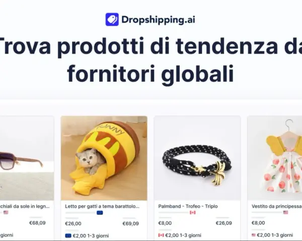 Scopri come fare dropshipping con prodotti di tendenza: occhiali, letti per gatti, accessori e vestiti per bambini.