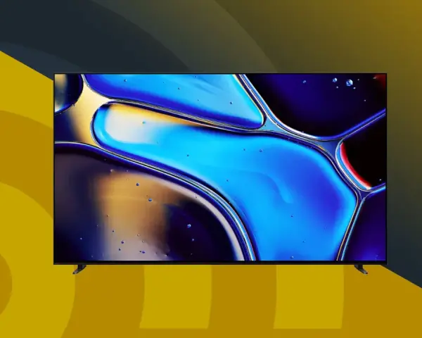 Modern TV med abstrakt bakgrund. Perfekt för att koppla datorn till TV:n för en bioupplevelse.