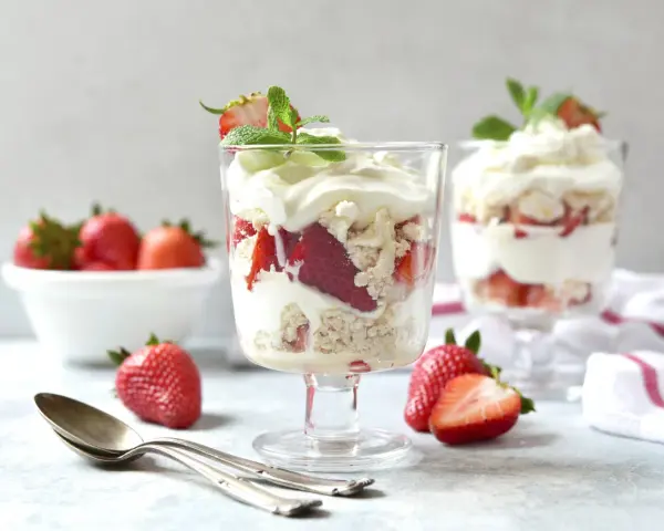 Eton mess kontra tradycyjna sałatka owocowa: deser z truskawkami, bitą śmietaną i bezą.