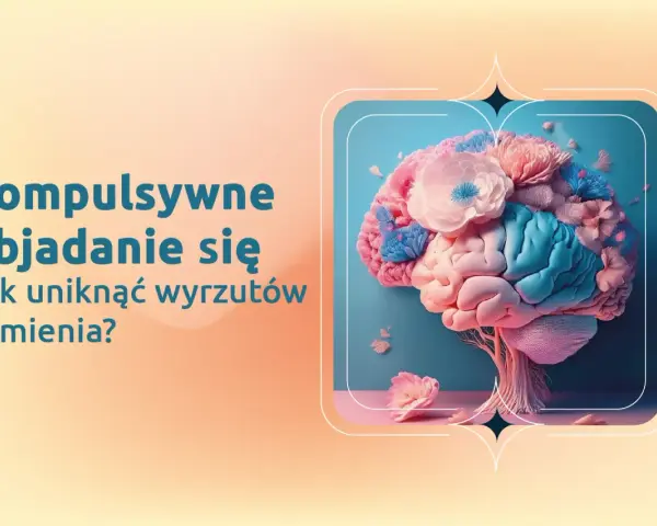 Mózg ozdobiony kwiatami symbolizuje walkę z kompulsywnym objadaniem się i poszukiwanie spokoju.