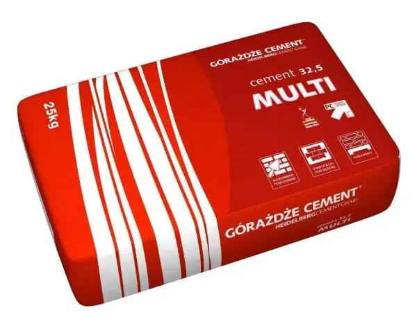 Worek cementu budowlanego Górażdże MULTI 25kg. Zastanawiasz się, ile kosztuje worek cementu? Ten produkt jest idealny do murowania, tynkowania, stabilizacji pod kostkę i fundamentów.