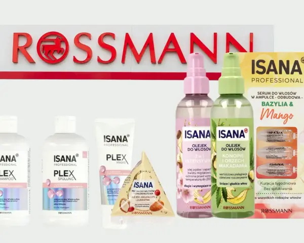 Linia Isana Plex: szampon, odżywka, maska, olejki i serum z bazylią i mango do odbudowy włosów.