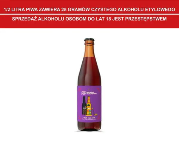 Butelka piwa z etykietą "Browar Zakładowy". Czy mogę przewieźć alkohol w bagażu podręcznym? Pamiętaj, że sprzedaż alkoholu osobom poniżej 18 lat jest przestępstwem.
