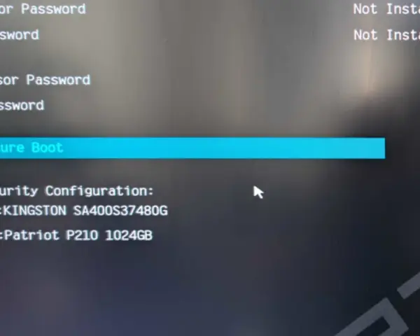 Ustawienia BIOS: Secure Boot, konfiguracja zabezpieczeń dysków HDD. Dostępne opcje zabezpieczeń Windows.