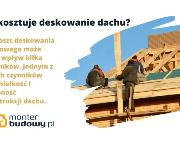 Pracownicy montują deskowanie dachu. Koszt deskowania dachu zależy od jego wielkości i złożoności konstrukcji.