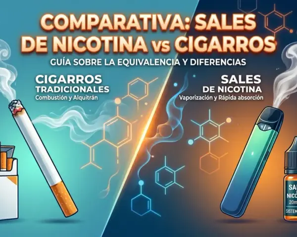 Comparativa de sales de nicotina vs. cigarros. Guía sobre cómo hacer sales de nicotina, diferencias y equivalencias.
