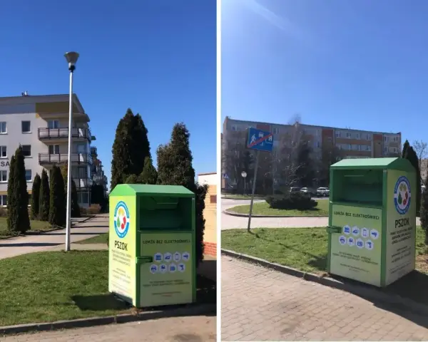 Zielony PSZOK, punkt selektywnej zbiórki elektrośmieci, to miejsce, gdzie wyrzucić kable i inne zużyte urządzenia.
