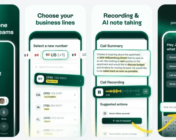 La app allo te ayuda a gestionar llamadas, elegir líneas de negocio y obtener resúmenes de llamadas con IA.
