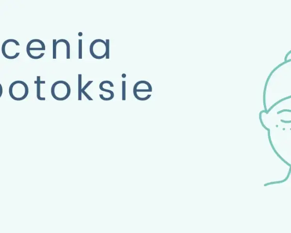 Zalecenia po botoksie: schematyczny rysunek twarzy z zastrzykiem w czoło i kropkami na skórze.