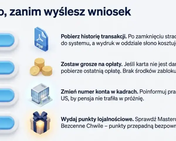 Przed zamknięciem konta w Alior Banku pobierz historię transakcji, ureguluj opłaty, zmień numer konta pracodawcy i wydaj punkty lojalnościowe.