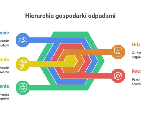Hierarchia gospodarki odpadami: zapobieganie, ponowne użycie, unieszkodliwianie, odzysk i recykling. Unikaj żużlu odpad.