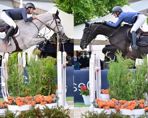 Un cavalier espagnol connu saute un obstacle avec son cheval.
