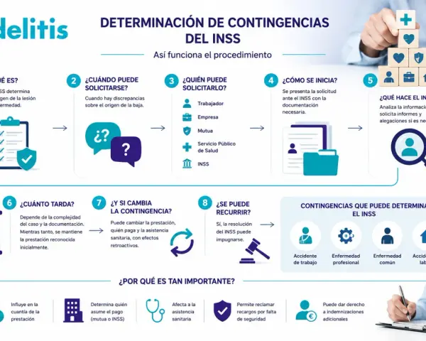 El INSS determina contingencias. Si hay discrepancias, se puede solicitar, recurrir y reclamar recargos.