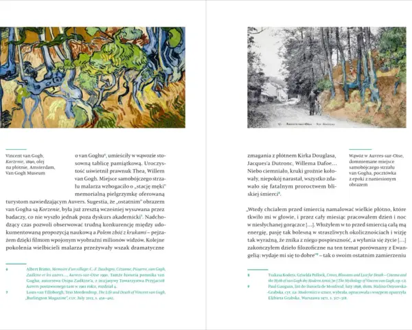Obraz "Korzenie" van Gogha i pocztówka z Auvers-sur-Oise, domniemanego miejsca jego śmierci, przywołują atmosferę spirytyzmu i mrocznych proroctw.