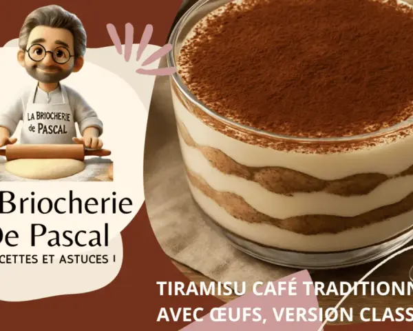 Un délicieux tiramisu café traditionnel, parfait pour suivre la recette de La Briocherie de Pascal.
