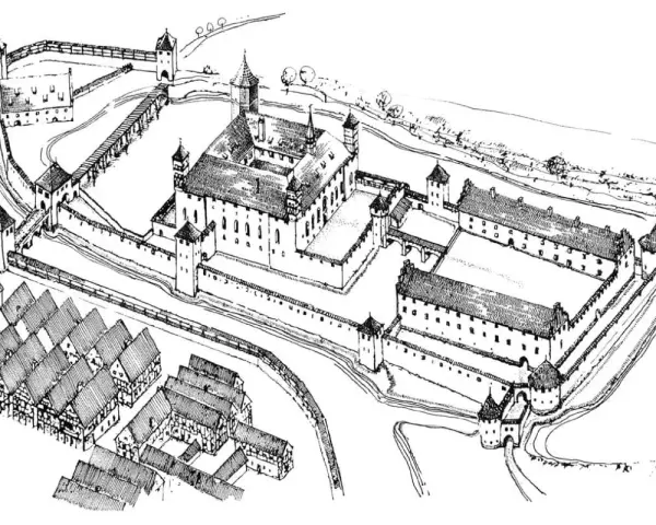 Dawny zamek biskupów warmińskich, otoczony murami i fosą, z przyległym miastem. Lidzbark Warmiński atrakcje historyczne.