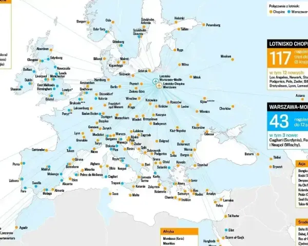 Mapa lotów z Polski: ile leci się do Włoch? Zobacz trasy do Rzymu, Neapolu i Cagliari z lotnisk Chopina i Warszawa-Modlin.