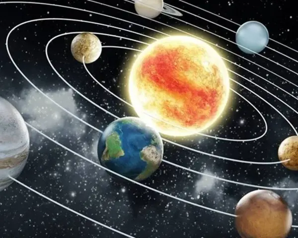 Le système solaire, avec la Terre en orbite autour du Soleil, illustre la découverte que la Terre tourne autour du Soleil.