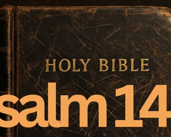 Stara, skórzana Biblia z napisem "Holy Bible" i pomarańczowym tekstem "Psalm 140".
