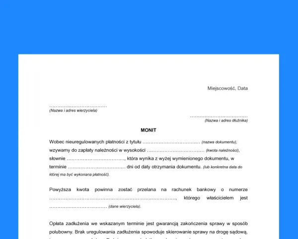 Wezwanie do zapłaty należności. Przypomnienie o płatności z tytułu nieuregulowanych zobowiązań.