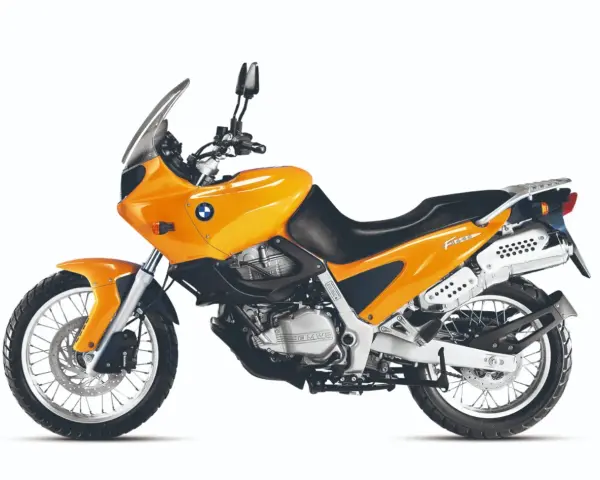 Pomarańczowy motocykl BMW F 650. Sprawdź dane techniczne tego wszechstronnego enduro.