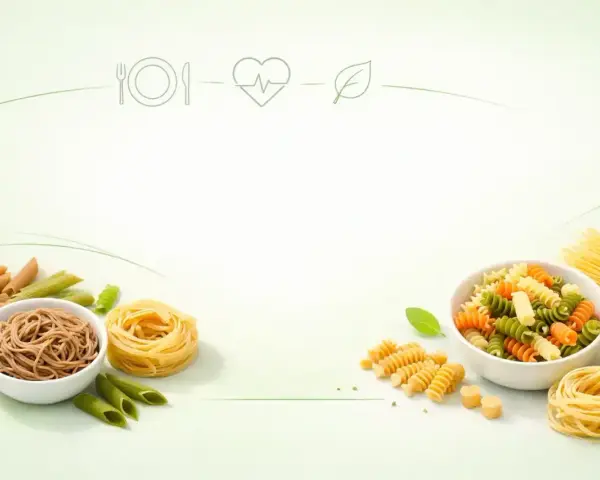 Różne rodzaje makaronu: pełnoziarnisty, durum, penne, fusilli. Zdrowy wybór na talerzu.