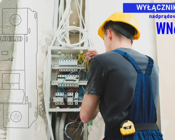 Elektryk montuje wyłączniki nadprądowe w rozdzielnicy. To kluczowe elementy instalacji elektrycznej chroniące przed przeciążeniem.