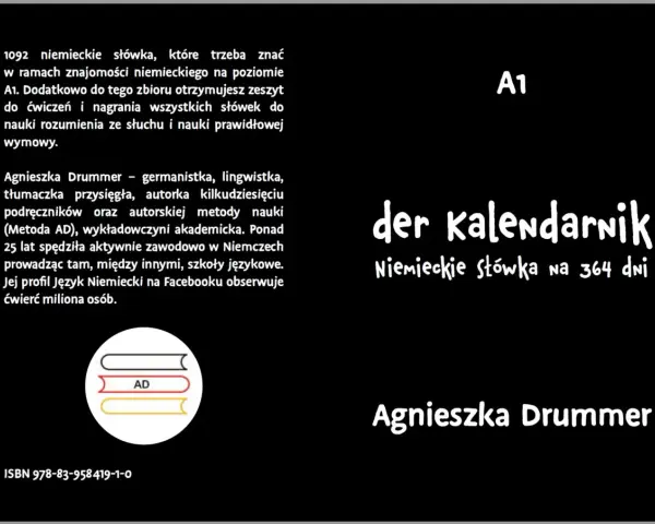 Zbiór 1092 niemieckich słówek na poziomie A1, zeszyt ćwiczeń i nagrania od Agnieszki Drummer.