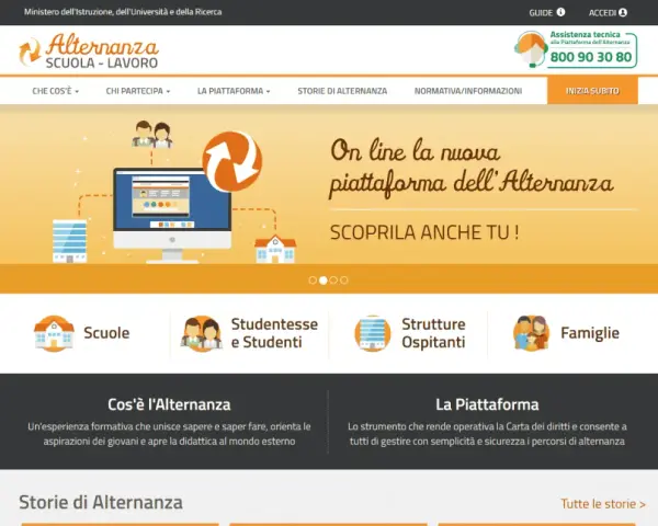 Scopri come funziona l'alternanza scuola lavoro con la nuova piattaforma. Naviga tra scuole, studenti, strutture e famiglie.