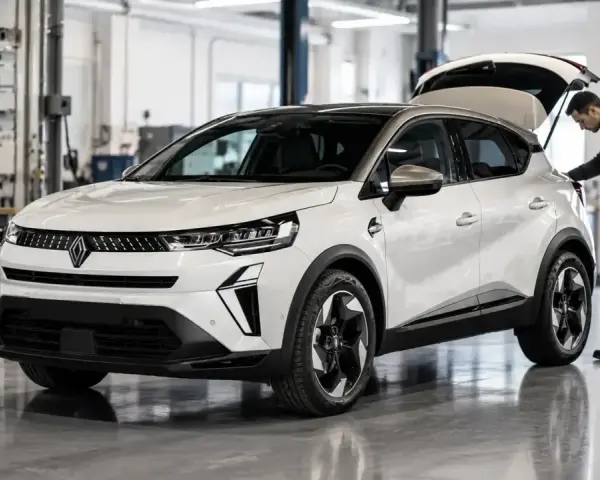 Un tecnico effettua la revisione impianto gpl su un'auto bianca in officina.