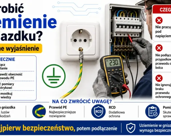 Jak zrobić uziemienie w gniazdku? Instrukcja bezpiecznego podłączenia, sprawdzenia przewodu PE i pomiarów elektrycznych.