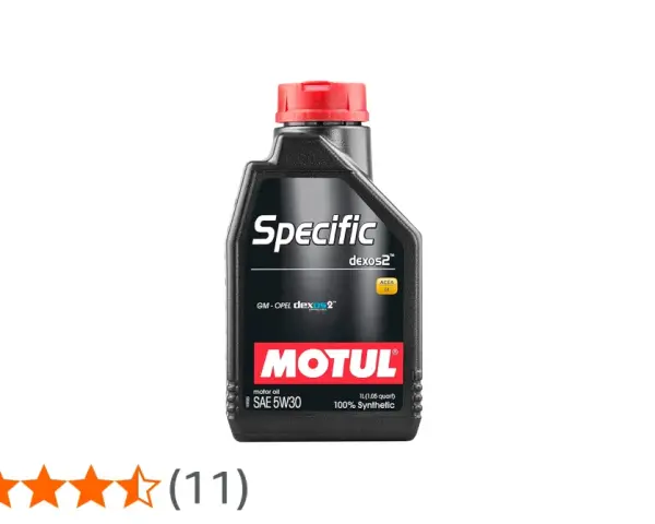 Czarna butelka oleju silnikowego Motul Specific dexos2 5W30 z czerwonym korkiem.