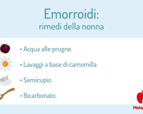 Emorroidi: rimedi della nonna con acqua alle prugne, camomilla, semicupio e bicarbonato.