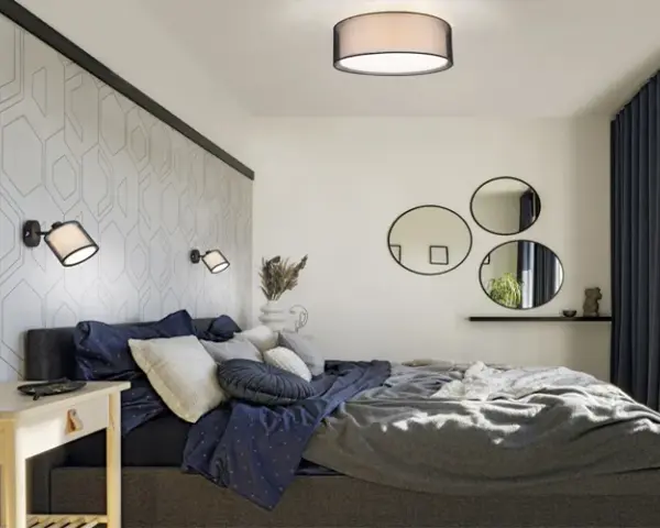 Tu lámpara de techo perfecta: estilo, luz y tamaño ideal para tu dormitorio.