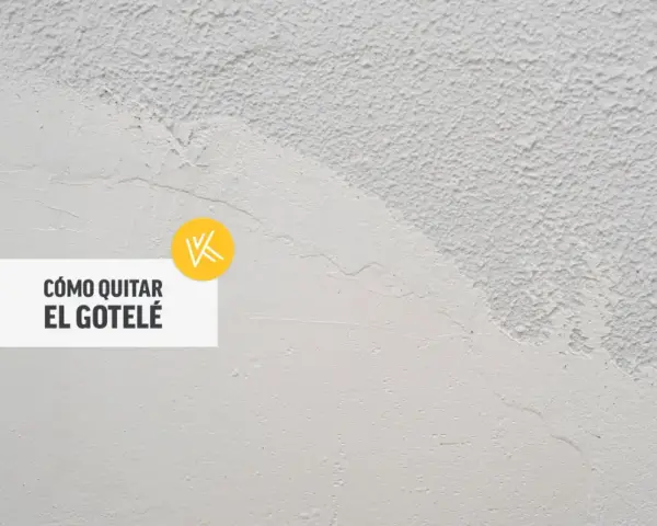 Detalle de pared con gotelé, mostrando cómo quitar pintura de la pared para renovarla.