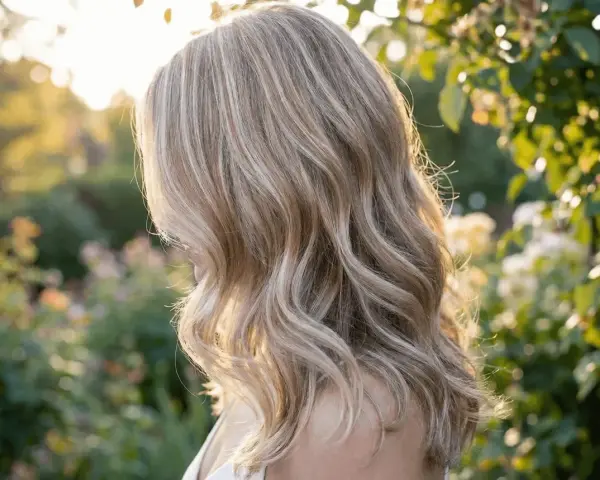 Kobieta z blond włosami w słońcu. Zastanawiasz się, jak często można nakładać toner na włosy, by utrzymać ten efekt?