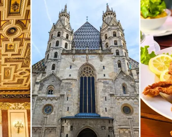 A luxurious ceiling, St. Stephen's Cathedral, and Wiener Schnitzel. Your perfect Vienna itinerary includes culture, history, and delicious food.