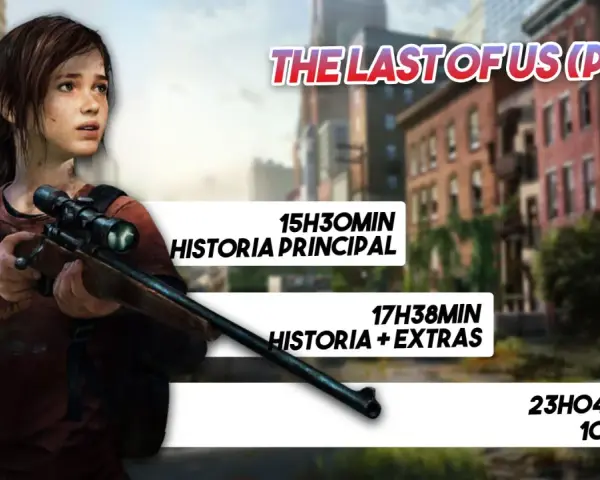 Ellie con rifle, The Last of Us PS3. ¿Cuánto dura The Last of Us 1? Historia principal 15h30m, con extras 17h38m, 100% 23h04m.