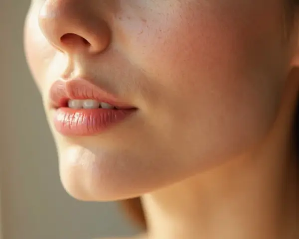 Labios voluminosos y definidos, resultado de un tratamiento con ácido hialurónico.