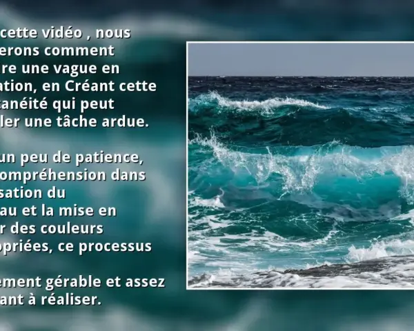 Apprenez à peindre la mer à l'acrylique, capturant la beauté d'une vague déferlante avec des couleurs vives et des techniques de pinceau.