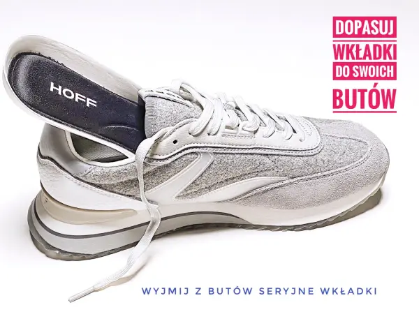 Szare buty sportowe z wyjętą wkładką HOFF. Idealne, gdy szukasz odpowiedzi na pytanie: jakie buty na ostrogi piętowe?
