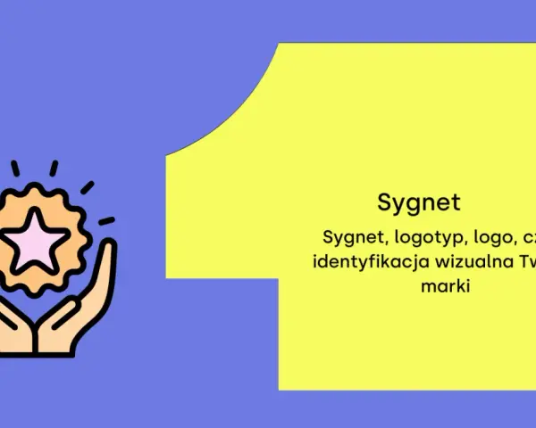 Znak graficzny: dłonie trzymające gwiazdę, symbolizującą sygnet i identyfikację wizualną marki.