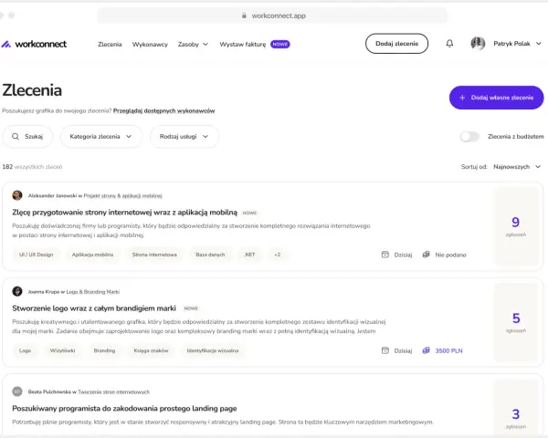 Szukasz inspiracji, jak zostać grafikiem? Na Workconnect znajdziesz zlecenia na projektowanie logo, stron internetowych i identyfikacji wizualnej.