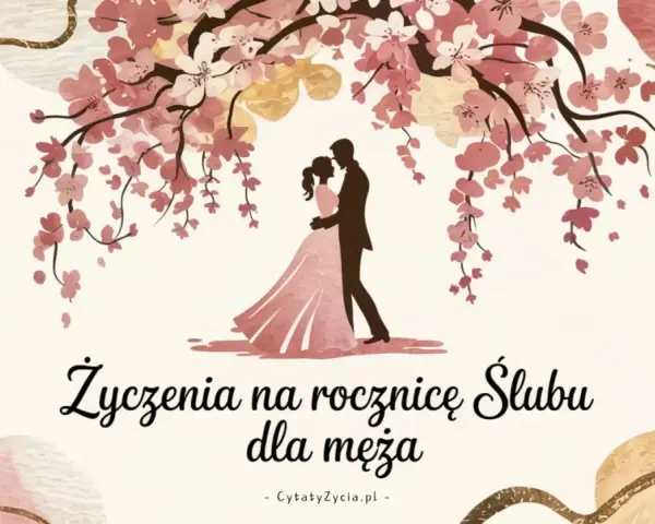 Para młoda pod kwitnącą wiśnią. Piękne cytaty o małżeństwie na rocznicę ślubu dla męża.