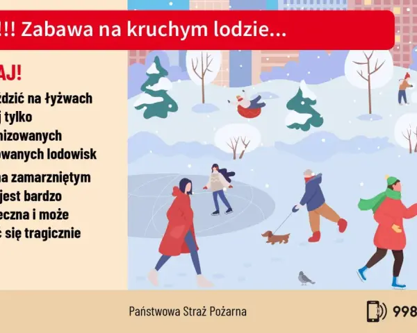 Zimowa zabawa na kruchym lodzie jest niebezpieczna. Czy łódź jest bezpiecznym miastem? Tylko zorganizowane lodowiska gwarantują bezpieczeństwo.