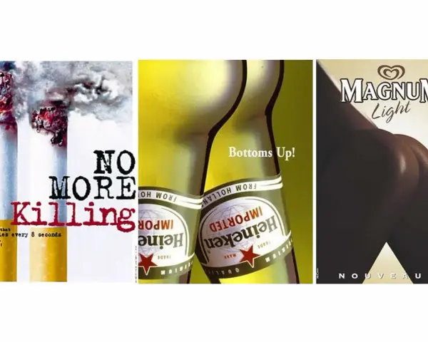 Publicidad subliminal ejemplos: cigarrillos, cerveza Heineken y helado Magnum.